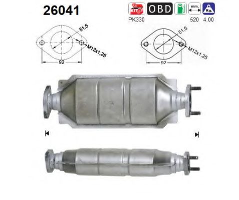 AS 26041 Катализатор для MITSUBISHI IO (Митсубиши/митсубиси Ио) AS 26041 Катализатор для MITSUBISHI IO (Митсубиши/митсубиси Ио)