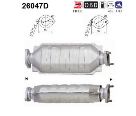 AS 26047D Катализатор для MITSUBISHI COLT/RODEO (Митсубиши/митсубиси Cолт/родэо) AS 26047D Катализатор для MITSUBISHI COLT/RODEO (Митсубиши/митсубиси Cолт/родэо)