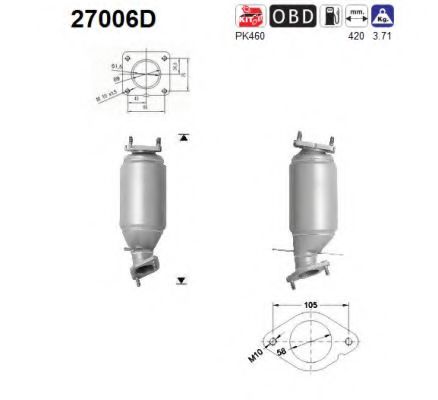 AS 27006D Катализатор для JAGUAR X-TYPE (Ягуар X-тъпэ) AS 27006D Катализатор для JAGUAR X-TYPE (Ягуар X-тъпэ)