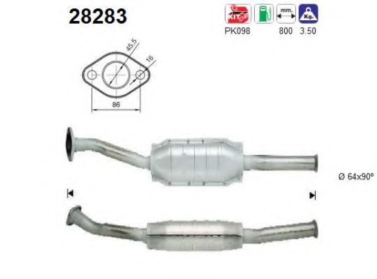 AS 28283 Катализатор для PEUGEOT PARTNER SPACE (Пежо Партнер спэйс) AS 28283 Катализатор для PEUGEOT PARTNER SPACE (Пежо Партнер спэйс)