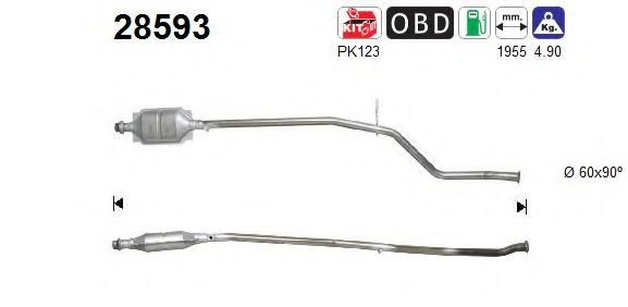 AS 28593 Катализатор для PEUGEOT 206 (Пежо 206) AS 28593 Катализатор для PEUGEOT 206 (Пежо 206)