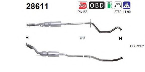 AS 28611 Катализатор для PEUGEOT 407 (Пежо 407) AS 28611 Катализатор для PEUGEOT 407 (Пежо 407)