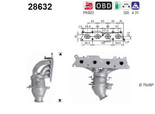AS 28632 Катализатор для CITROËN C4 GRAND PICASSO I (CитроËн С4 гранд пикассо1) AS 28632 Катализатор для CITROËN C4 GRAND PICASSO I (CитроËн С4 гранд пикассо1)