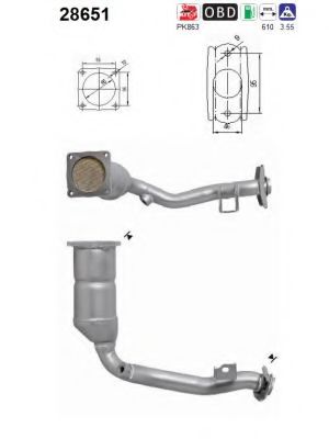 AS 28651 Катализатор для PEUGEOT 207 (Пежо 207) AS 28651 Катализатор для PEUGEOT 207 (Пежо 207)