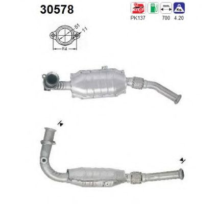 AS 30578 Катализатор для RENAULT CLIO II (Рено Клио 2) AS 30578 Катализатор для RENAULT CLIO II (Рено Клио 2)