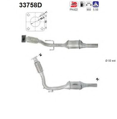 AS 33758D Катализатор для VOLKSWAGEN POLO (Фольксваген Поло) AS 33758D Катализатор для VOLKSWAGEN POLO (Фольксваген Поло)