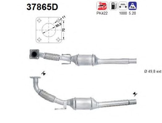 AS 37865D Катализатор для VOLKSWAGEN GOLF IV (Фольксваген Гольф 4) AS 37865D Катализатор для VOLKSWAGEN GOLF IV (Фольксваген Гольф 4)