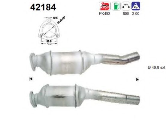 AS 42184 Катализатор для AUDI 80 (Ауди 80) AS 42184 Катализатор для AUDI 80 (Ауди 80)