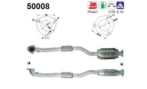 AS 50008 Катализатор для DAEWOO KONDOR (Дэу Кондор)