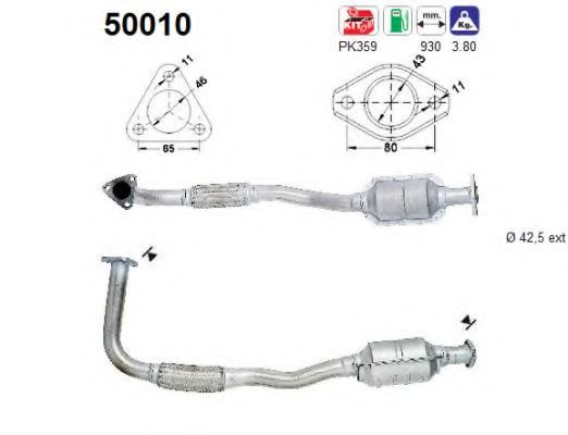 AS 50010 Катализатор для DAEWOO MATIZ (Дэу Матиз) AS 50010 Катализатор для DAEWOO MATIZ (Дэу Матиз)