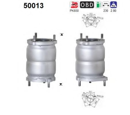 AS 50013 Катализатор для DAEWOO LANOS / SENS (Дэу Ланос / сэнс) AS 50013 Катализатор для DAEWOO LANOS / SENS (Дэу Ланос / сэнс)