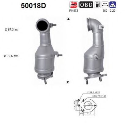 AS 50018D Катализатор для CHEVROLET CAPTIVA (Шевроле Каптива) AS 50018D Катализатор для CHEVROLET CAPTIVA (Шевроле Каптива)