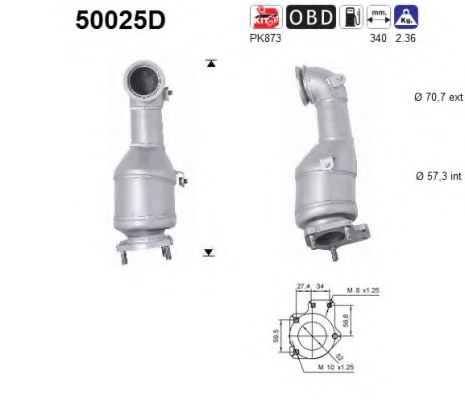 AS 50025D Катализатор для CHEVROLET EPICA (Шевроле Эпиcа) AS 50025D Катализатор для CHEVROLET EPICA (Шевроле Эпиcа)