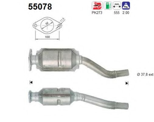 AS 55078 Катализатор для FIAT SEICENTO / 600 (Фиат Сэиcэнто / 600) AS 55078 Катализатор для FIAT SEICENTO / 600 (Фиат Сэиcэнто / 600)
