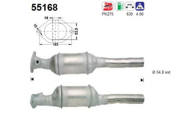 AS 55168 Катализатор для FIAT BARCHETTA (Фиат Барчэтта)