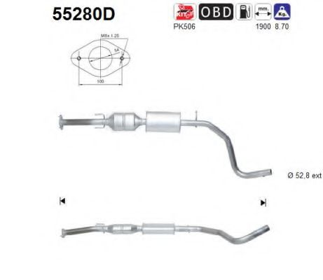AS 55280D Катализатор для FIAT STILO MULTI (Фиат Стило мульти) AS 55280D Катализатор для FIAT STILO MULTI (Фиат Стило мульти)