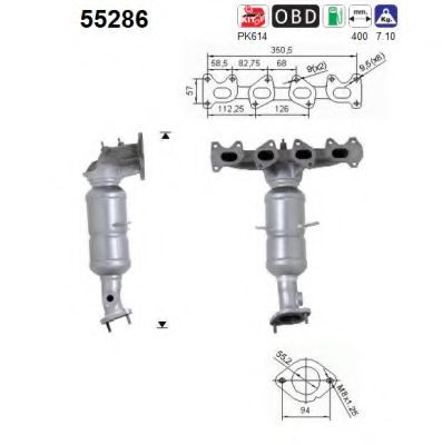 AS 55286 Катализатор для FIAT STILO MULTI (Фиат Стило мульти) AS 55286 Катализатор для FIAT STILO MULTI (Фиат Стило мульти)