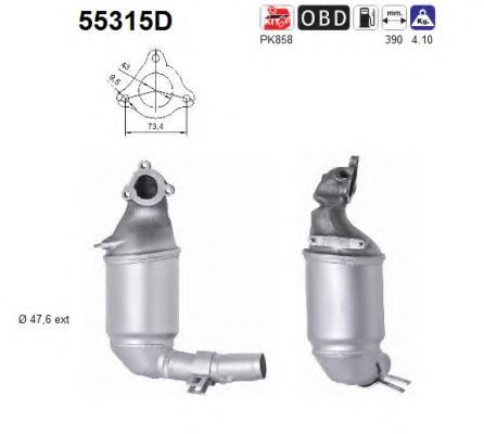 AS 55315D Катализатор для FIAT PUNTO EVO (Фиат Пунто эво) AS 55315D Катализатор для FIAT PUNTO EVO (Фиат Пунто эво)
