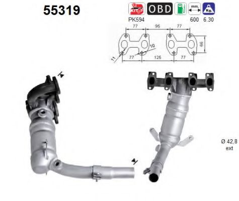 AS 55319 Катализатор для FIAT SEICENTO / 600 (Фиат Сэиcэнто / 600) AS 55319 Катализатор для FIAT SEICENTO / 600 (Фиат Сэиcэнто / 600)