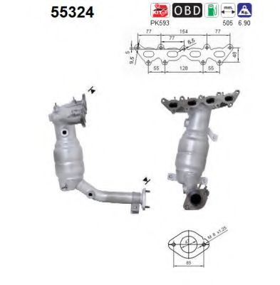 AS 55324 Катализатор для FIAT 500 C (Фиат 500 c) AS 55324 Катализатор для FIAT 500 C (Фиат 500 c)