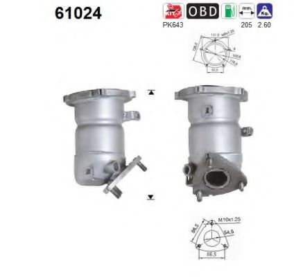 AS 61024 Катализатор для HYUNDAI SANTA FE I (Хендай Санта фэ1)