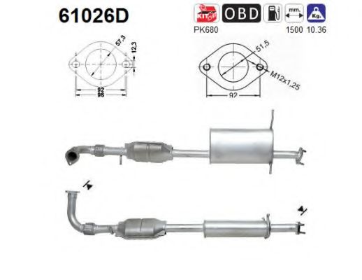 AS 61026D Катализатор для HYUNDAI SANTA FE I (Хендай Санта фэ1)