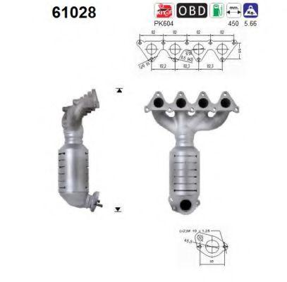 AS 61028 Катализатор для HYUNDAI LAVITA (Хендай Лаvита) AS 61028 Катализатор для HYUNDAI LAVITA (Хендай Лаvита)
