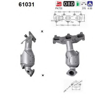 AS 61031 Катализатор для HYUNDAI GRANDEUR (Хендай Грандэур) AS 61031 Катализатор для HYUNDAI GRANDEUR (Хендай Грандэур)