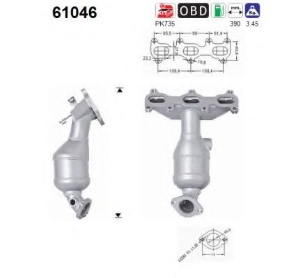 AS 61046 Катализатор для HYUNDAI SANTA FE I (Хендай Санта фэ1)