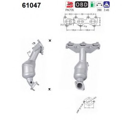 AS 61047 Катализатор для HYUNDAI SANTA FE I (Хендай Санта фэ1)