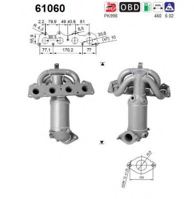 AS 61060 Катализатор для HYUNDAI ELANTRA (Хендай Элантра) AS 61060 Катализатор для HYUNDAI ELANTRA (Хендай Элантра)