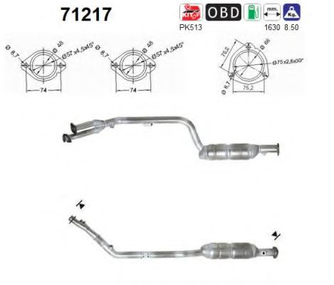 AS 71217 Катализатор для MERCEDES-BENZ SLK (Мэрcэдэс-бэнз Слк)