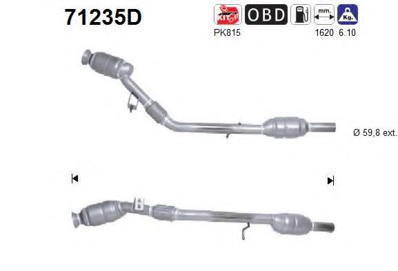 AS 71235D Катализатор для MERCEDES-BENZ VITO / MIXTO (Мэрcэдэс-бэнз Вито / миxто) AS 71235D Катализатор для MERCEDES-BENZ VITO / MIXTO (Мэрcэдэс-бэнз Вито / миxто)