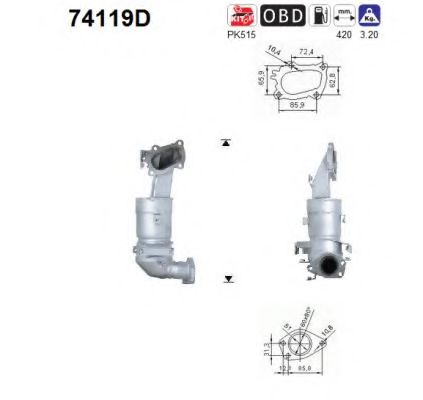 AS 74119D Катализатор для NISSAN ALMERA TINO (Ниссан Альмера тино) AS 74119D Катализатор для NISSAN ALMERA TINO (Ниссан Альмера тино)