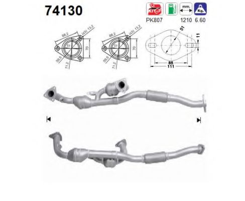 AS 74130 Катализатор для NISSAN MAXIMA QX (Ниссан Маxима qx)
