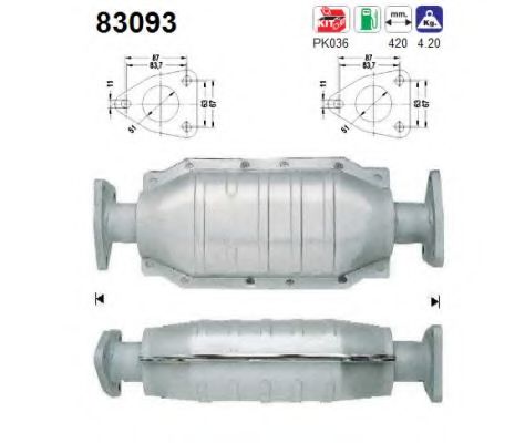 AS 83093 Катализатор для ROVER 400 ER (Ровер 400 ер) AS 83093 Катализатор для ROVER 400 ER (Ровер 400 ер)