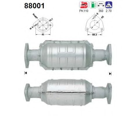 AS 88001 Катализатор для SKODA FELICIA I (Шкода Фелиция 1) AS 88001 Катализатор для SKODA FELICIA I (Шкода Фелиция 1)