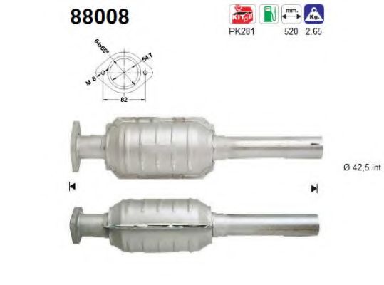 AS 88008 Катализатор для SKODA FELICIA II (Шкода Фелиция 2) AS 88008 Катализатор для SKODA FELICIA II (Шкода Фелиция 2)