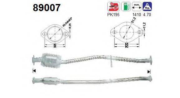AS 89007 Катализатор для SUBARU LEGACY I (Субару Легаси 1)