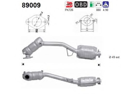AS 89009 Катализатор для SUBARU OUTBACK (Субару Аутбэк) AS 89009 Катализатор для SUBARU OUTBACK (Субару Аутбэк)