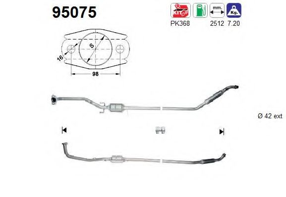 AS 95075 Катализатор для TOYOTA PASEO (Тойота/тоета Пасэо) AS 95075 Катализатор для TOYOTA PASEO (Тойота/тоета Пасэо)