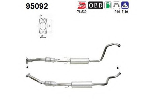 AS 95092 Катализатор для TOYOTA ECHO (Тойота/тоета Эчо) AS 95092 Катализатор для TOYOTA ECHO (Тойота/тоета Эчо)