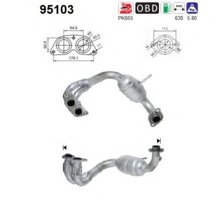 AS 95103 Катализатор для TOYOTA MR III (Тойота/тоета Мр 3) AS 95103 Катализатор для TOYOTA MR III (Тойота/тоета Мр 3)
