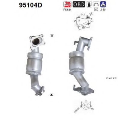 AS 95104D Катализатор для TOYOTA ECHO VERSO (Тойота/тоета Эчо vэрсо) AS 95104D Катализатор для TOYOTA ECHO VERSO (Тойота/тоета Эчо vэрсо)
