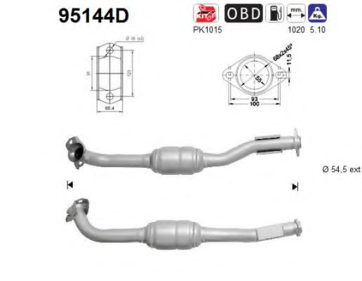 AS 95144D Катализатор для TOYOTA QUANTUM V (Тойота/тоета Qуантум v) AS 95144D Катализатор для TOYOTA QUANTUM V (Тойота/тоета Qуантум v)