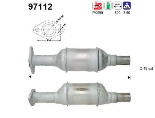 AS 97112 Катализатор для VOLVO 480 E (Вольво 480 э)