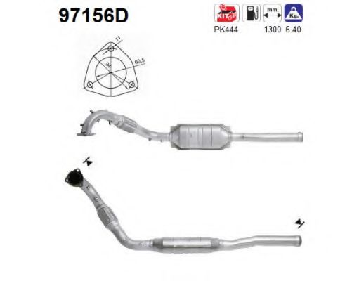 AS 97156D Катализатор для VOLVO S70 (Вольво С70) AS 97156D Катализатор для VOLVO S70 (Вольво С70)