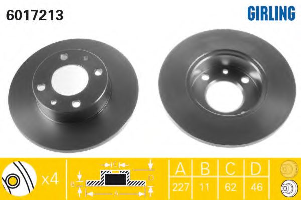 GIRLING 6017213 Тормозной диск для SEAT (Сеат) GIRLING 6017213 Тормозной диск для SEAT (Сеат)