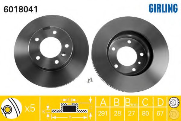 GIRLING 6018041 Тормозной диск для JAGUAR VANDEN PLAS (Ягуар Vандэн плас) GIRLING 6018041 Тормозной диск для JAGUAR VANDEN PLAS (Ягуар Vандэн плас)