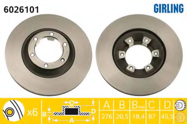 GIRLING 6026101 Тормозной диск для MITSUBISHI MONTERO (Митсубиши/митсубиси Монтэро) GIRLING 6026101 Тормозной диск для MITSUBISHI MONTERO (Митсубиши/митсубиси Монтэро)